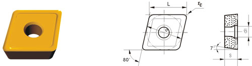 Indexable Inserta Tipo C-CCMT