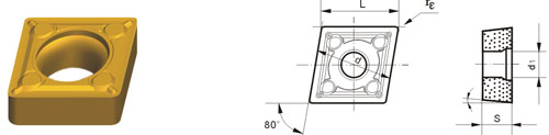 Indexable Inserta Tipo C CCMT-HMF