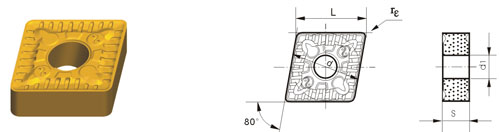 Indexable Inserta Tipo C CNMG-ZMR