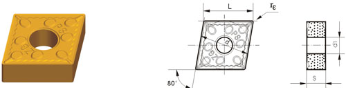 Indexable Inserta Tipo C CNMG-ZPF