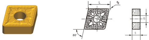 Indexable Inserta Tipo C CNMG-ZPM