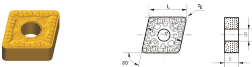 Indexable Inserta Tipo C CNMG-ZPR