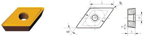 Indexable Inserta Tipo D DCMT