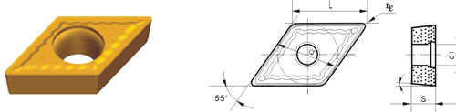 Indexable Inserta Tipo D DCMT-HPM