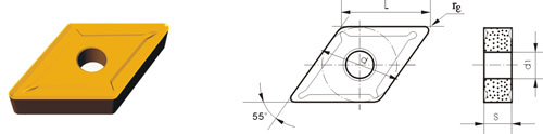 Indexable Inserta Tipo D DNMG-ZF3