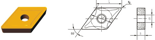 Indexable Inserta Tipo D DNMM-ZF