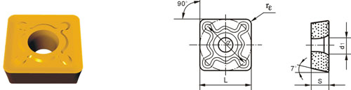 Indexable Inserta Tipo S-SCGH-ZR54