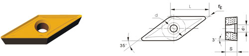 Indexable Inserta Tipo V VAGT-ZF