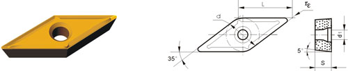 Indexable Inserta Tipo V VBMT-ZF3