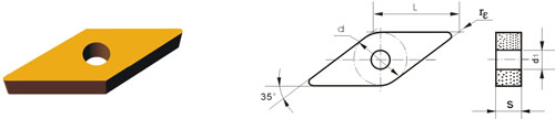 Indexable Inserta Tipo V VNMA