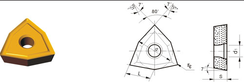 Indexable Inserta Tipo W WCMT-V