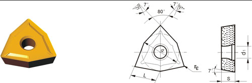 Indexable Inserta Tipo W WCMT-ZF3