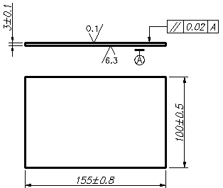 Wolfram Karbid Platten Zeichnung