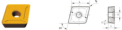 Indexable Inserta Type C CCMT-ZF3