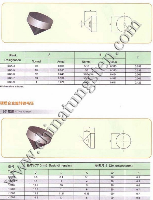 Carbide burrs shape SK