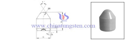 Cimentadas Botões Carbide cónicas