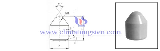 Cimentadas Botões Carbide cónicas